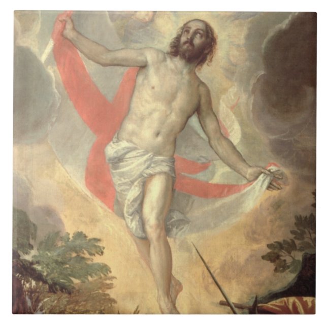 Carreau La résurrection du Christ (huile sur la toile) (Devant)