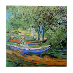 Carreau La rive de l'Oise à Auvers par Vincent van Gogh