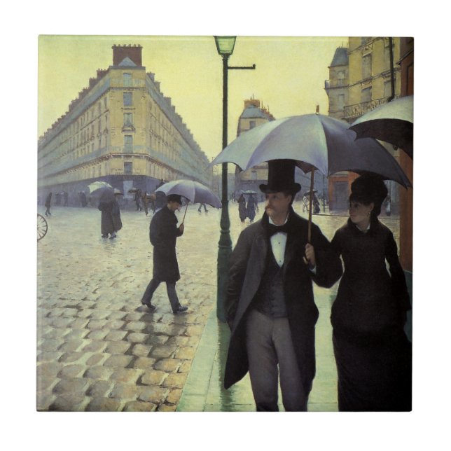Carreau La Rue de Paris par temps de pluie de Gustave Cail (Devant)
