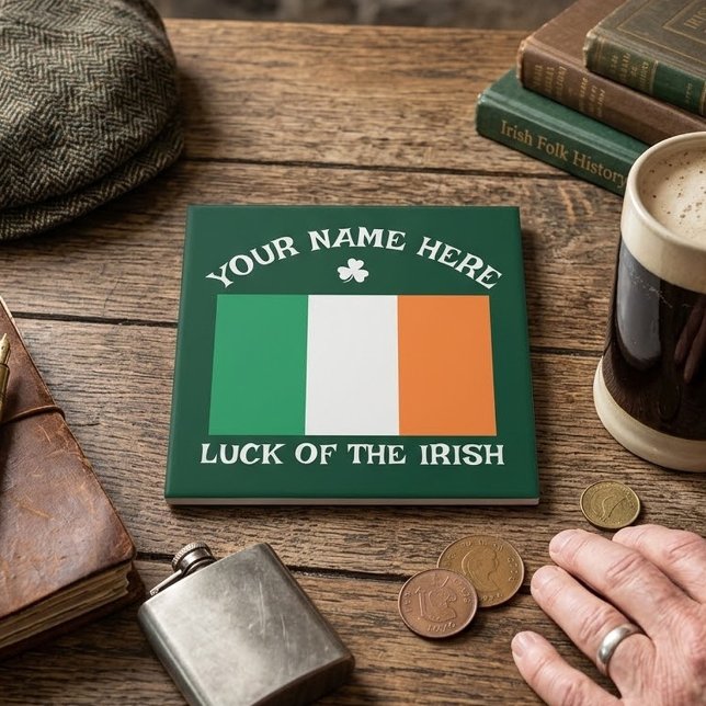 Carreau La Saint-Patrick Drapeau de l'Irlande Nom personna (Créateur téléchargé)