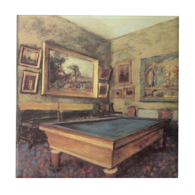Carreau La salle de billard à Menil Hubert par Edgar Degas (Devant)