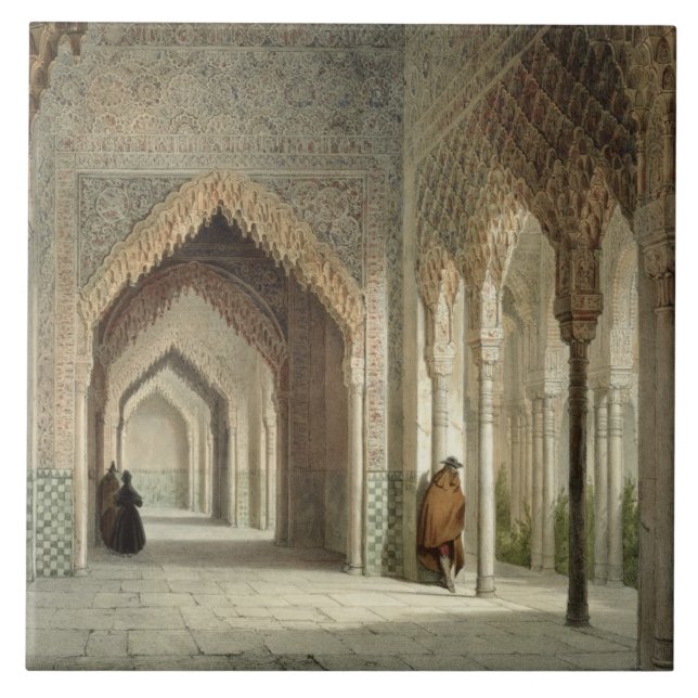 Carreau La salle de cour d'Alhambra, Grenade, 1853 (allumé (Devant)