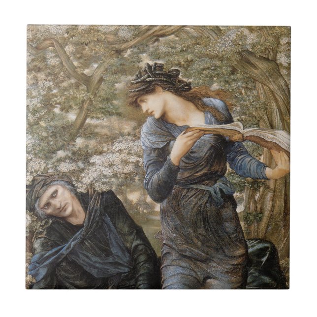 Carreau La Séduction de Merlin par Vivien (Edward Burne-Jo (Devant)