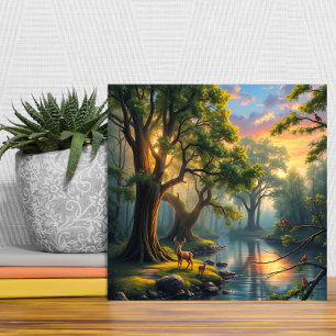 Carreau La sérénité paisible de la forêt à Dawn Nature Art