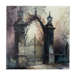 Carreau La série Porte de cimetière gothique Design 12