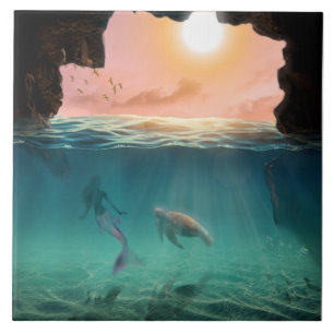 Carreau La sirène et la tortue