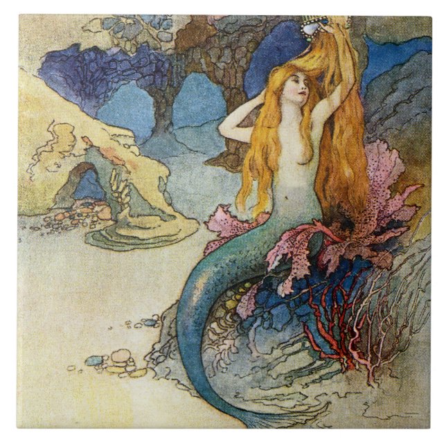 Carreau « La Sirène » par Warwick Goble (Devant)