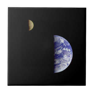 Carreau La terre et lune de l'espace