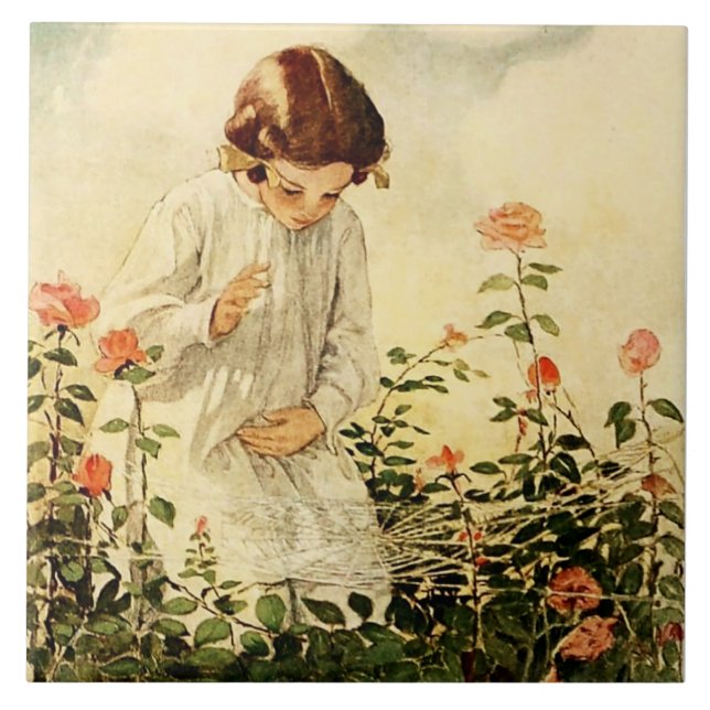 Carreau La toile d'araignée par Jessie Willcox Smith (Devant)