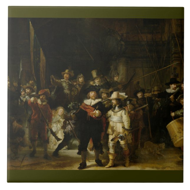 Carreau La Veille de la nuit, Rembrandt van Rijn (Devant)