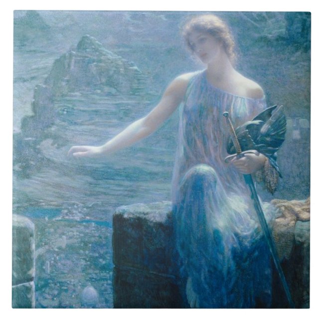 Carreau La Veillée de Valkyrie (Dame élégante dans un chât (Devant)