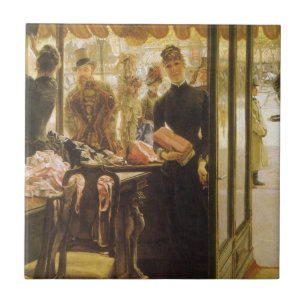Carreau La Vendeuse de James Tissot, Art Fin Victorien