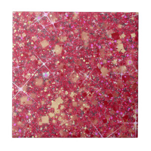 Carreau La Vida Magenta Couleur rose Faux Parties scintill