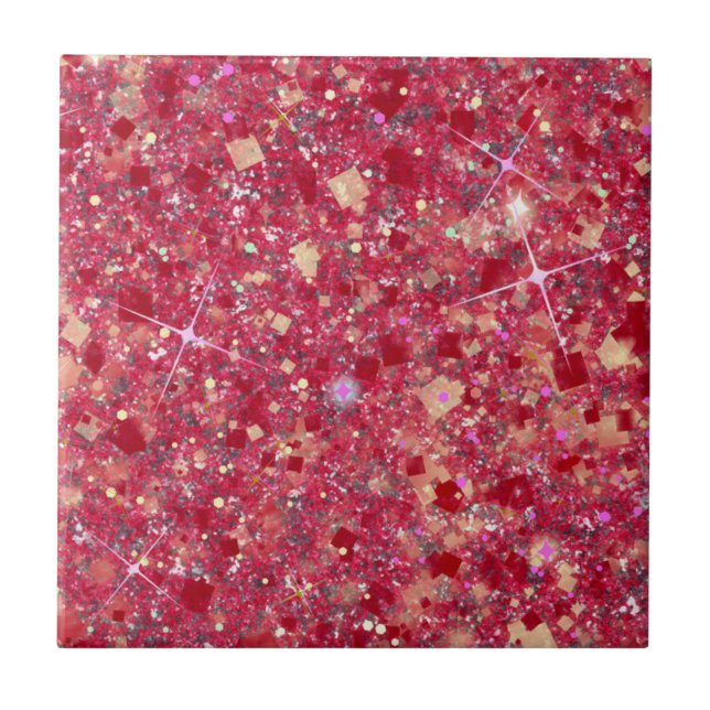 Carreau La Vida Magenta Couleur rose Faux Parties scintill (Devant)
