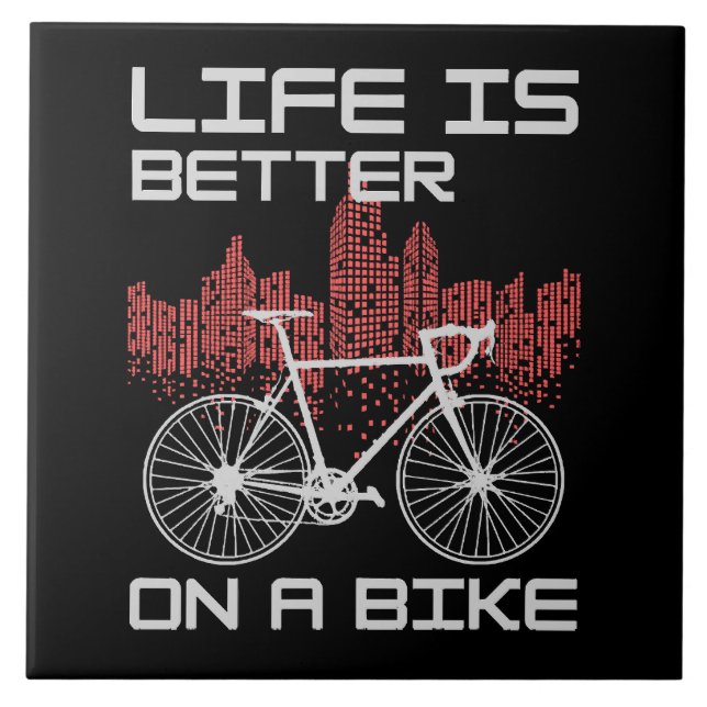 Carreau La vie est meilleure à vélo (Devant)