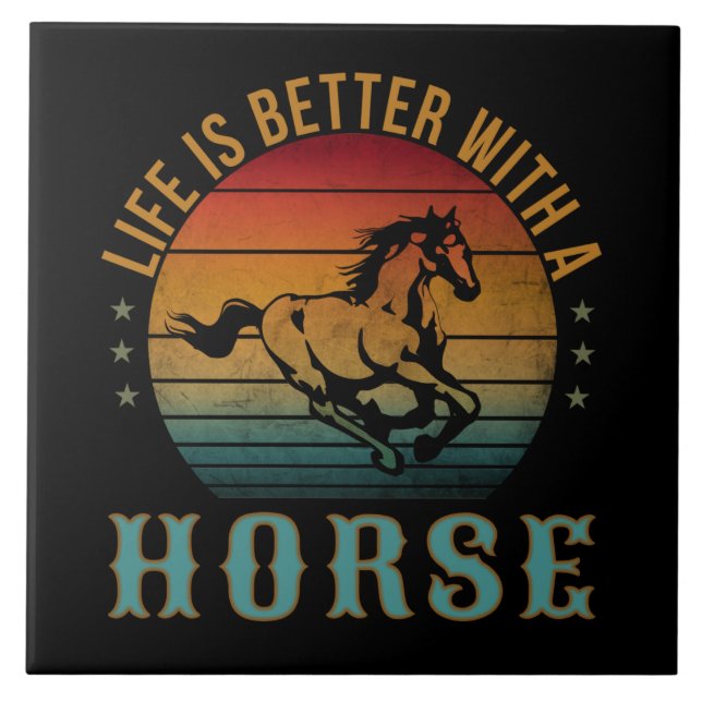 CARREAU LA VIE EST MEILLEURE AVEC UN CHEVAL (Devant)