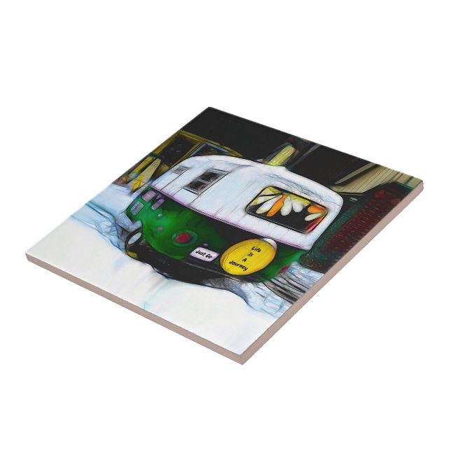 Carreau La Vie Hippie Rétro Est Un Voyage À Go Camper (Côté)