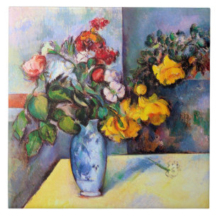 Carreau La vie morte avec des fleurs dans un Vase, Paul Ce