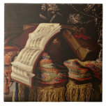 Carreau La vie toujours avec un livre de la musique de<br><div class="desc">Image : Toujours la vie 51964 avec un livre de la musique de feuille. Fieravino,  Francesco (IL maltaise) (b.1640). Collection privée,  © Bonhams,  Londres,  R-U de photo.  Art,  beaux-arts.</div>