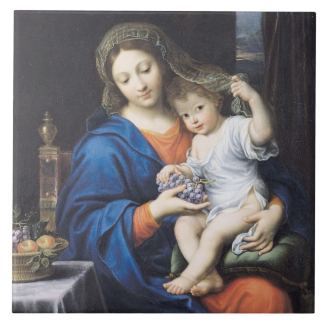Carreau La Vierge des raisins, 1640-50 (Devant)