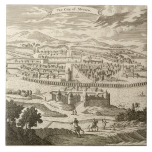 Carreau La ville du Mexique, 1723 (gravure)