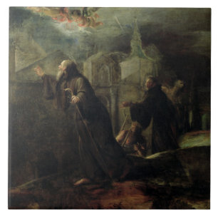 Carreau La vision de St Francis de Paola