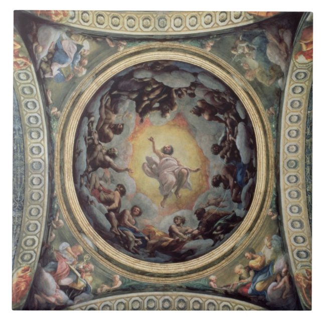 Carreau La vision de St John sur Patmos, 1520-23 (fresque) (Devant)