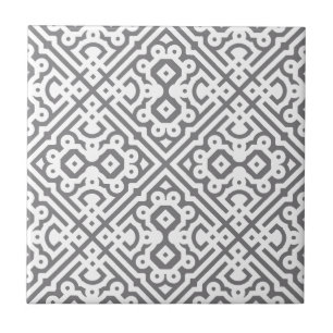 Carreau Labyrinthe orné en gris