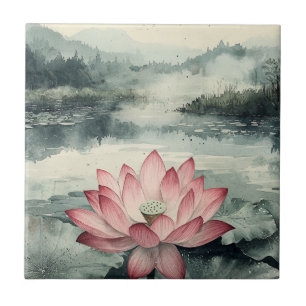 Carreau Lac de lotus au clair de lune (9)