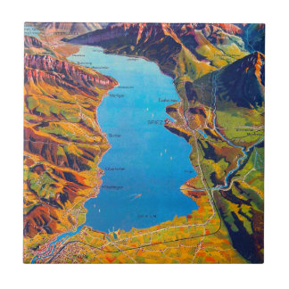 Carreau Lac vintage de Thun Suisse Voyage
