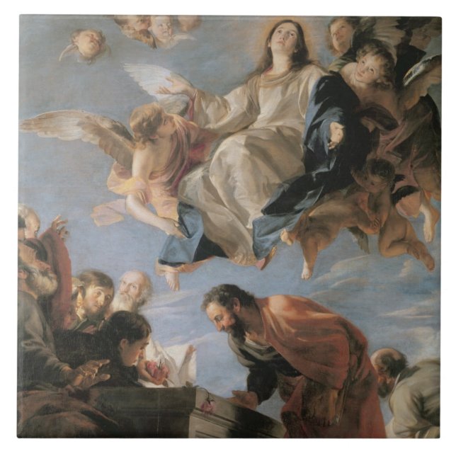 Carreau L'acceptation de la Vierge, 1673 (huile sur la (Devant)