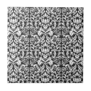 Carreau Lace noir blanc Damas Brocade