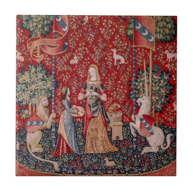Carreau Lady and Unicorn Medieval Tapestry Smell (Devant)