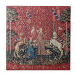 Carreau Lady and Unicorn Medieval Tapestry Taste<br><div class="desc">The lady and the unicorn tapestries feature a medieval lady in various poses, each depicts one of the five senses, and a sixth scene with words on tent Mon Seul Désir (my only desire). Being some of the most famous medieval artworks in the world, these unicorn items add magic anywhere....</div>