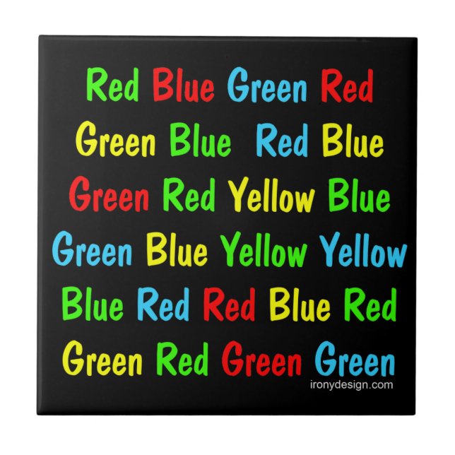 Carreau L'affiche d'essai de Stroop (Devant)