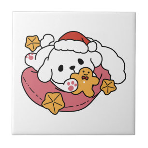Carreau Laisser la joie des fêtes - Noël de chien mignon