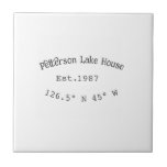 Carreau Lake house et. Date année coordonnées personnalisé<br><div class="desc">Conception</div>
