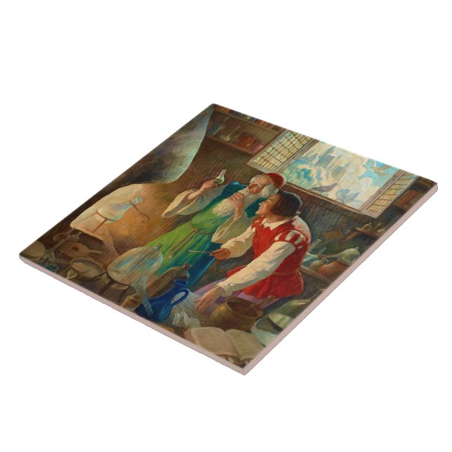 Carreau L'alchimiste de Newell Convers Wyeth (Côté)