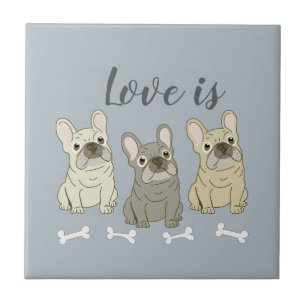 Carreau L'amour est Bouledogues Français