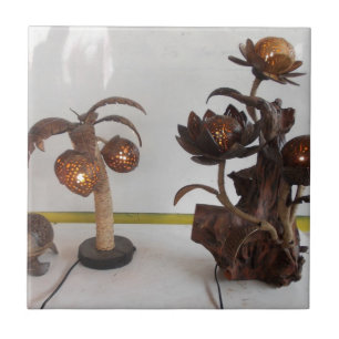 Carreau lampe de coquille de noix de coco