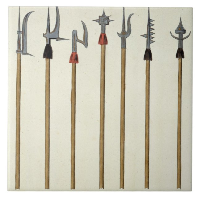 Carreau Lances, lances, halebardes et partisanes, plat (Devant)