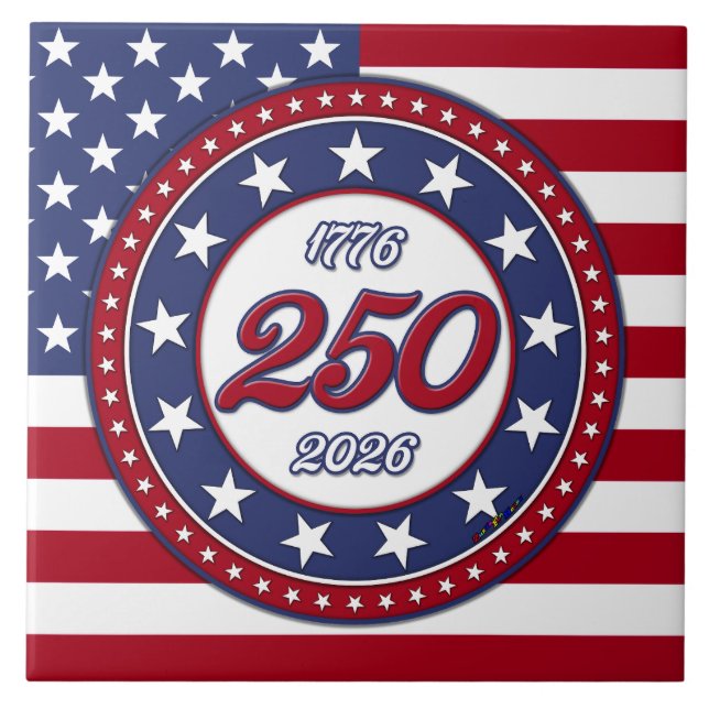 Carreau L'anniversaire des 250 ans de l'Amérique avec le d (Devant)