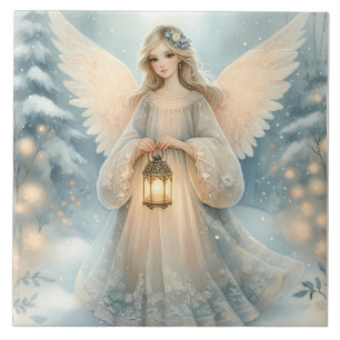Carreau Lanterne céleste d'ange d'hiver de grâce
