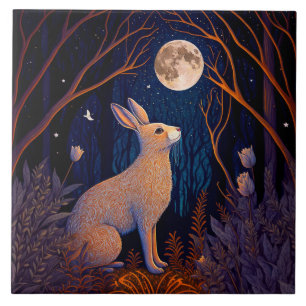 Carreau Lapin au clair de lune