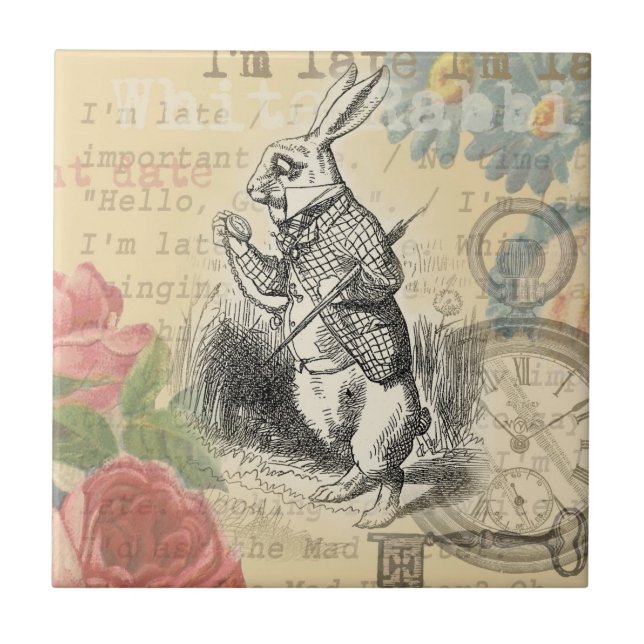 Carreau Lapin Blanc Aventures d'Alice au Pays des Merveill (Devant)