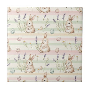 Carreau Lapin Cottagecore Lavande Marguerite Printemps