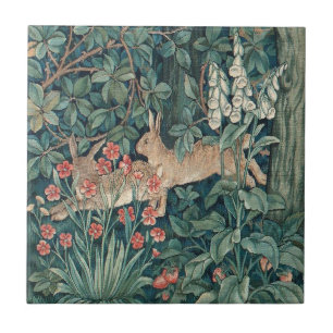 Carreau Lapin Dans La Forêt - William Morris