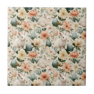 Carreau Lapin de Pâques Floral Vintage (10)