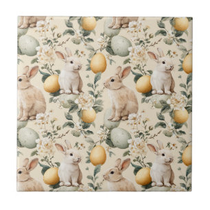Carreau Lapin de Pâques Floral Vintage (5)