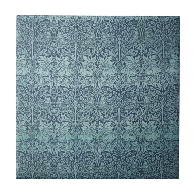 Carreau Lapin Frère par William Morris Motif de textile bl (Devant)